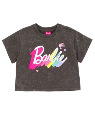 Toddler Girls French Terry Cropped Drop Shoulder T-Shirt and Skirt Outfit Set