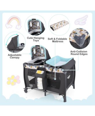 Boys 4 in 1 Convertible Portable Playard Newborn Napper