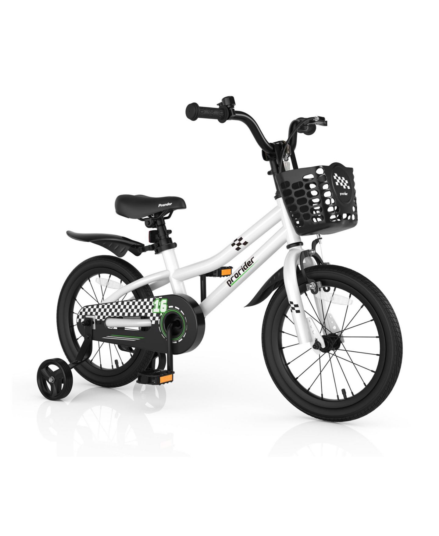 Детская игрушка Mecale 14 Inch Adjustable Kids Bike with Training Wheels and Anti-Slip Tires, Ages 3-7, цвет: Чёрный — фото 1