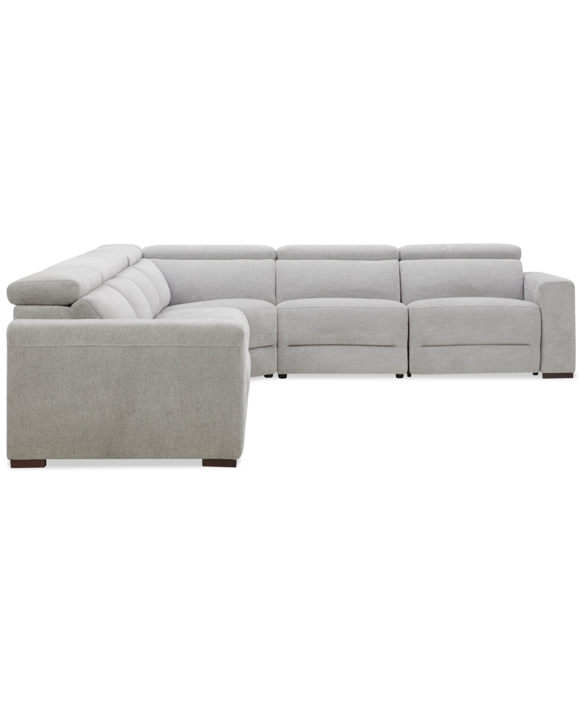 Macy's Nevio 6-pc. Fabric Power Headrest Sectional With 3 Power Motion Chairs