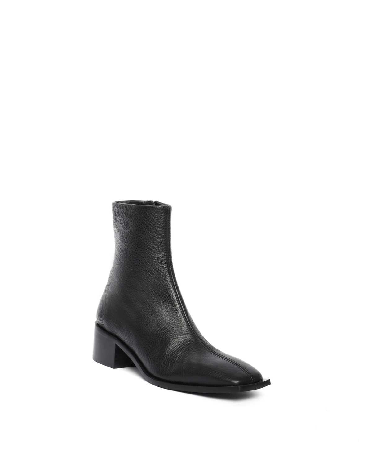 Palma Leather Heeled Boot - Silver