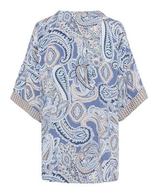 Women's Paisley Kimono with Embroidered Trim