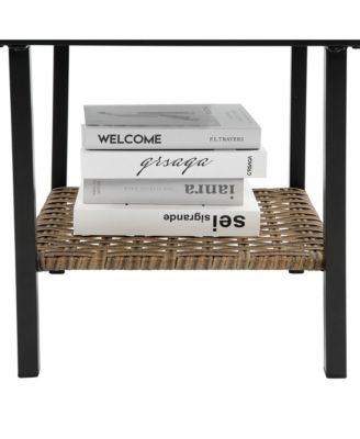 Outdoor Patio Furniture Sectional Sofa Set,3-Piece Outdoor Rattan Rocking Chair Set with Cushion, Table