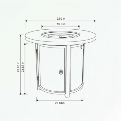 30 in. Propane Round Fire Table 40000BTU Propane Fire Pit Table