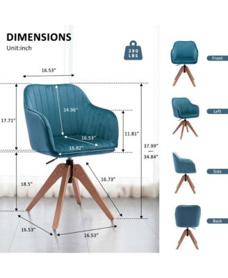 Velvet Arm Chair with Wooden Legs for Dining Room Table or Sitting Area