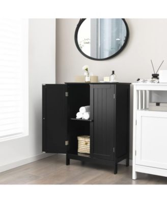 2-Door Free-Standing Bathroom Cabinet with Shelf