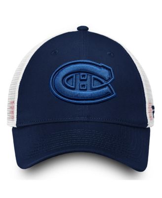 Women's Montreal Canadiens Navy/White Iconic Lockup Adjustable Trucker Hat