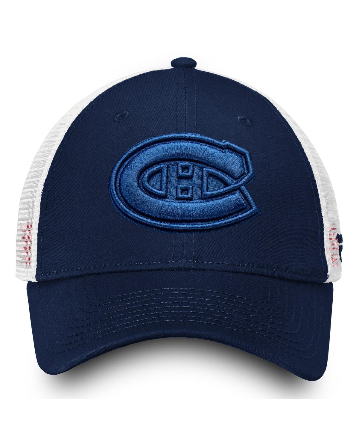 Fanatics Women's Montreal Canadiens Navy/white Iconic Lockup Adjustable Trucker Hat
