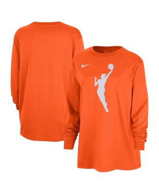 Nike - Women's Orange WNBA Jumpwoman Logo Boyfriend Oversized Long Sleeve T-Shirt