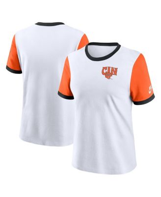 Nike - Women's White Cincinnati Bengals Rewind Ringer Tri-Blend T-Shirt
