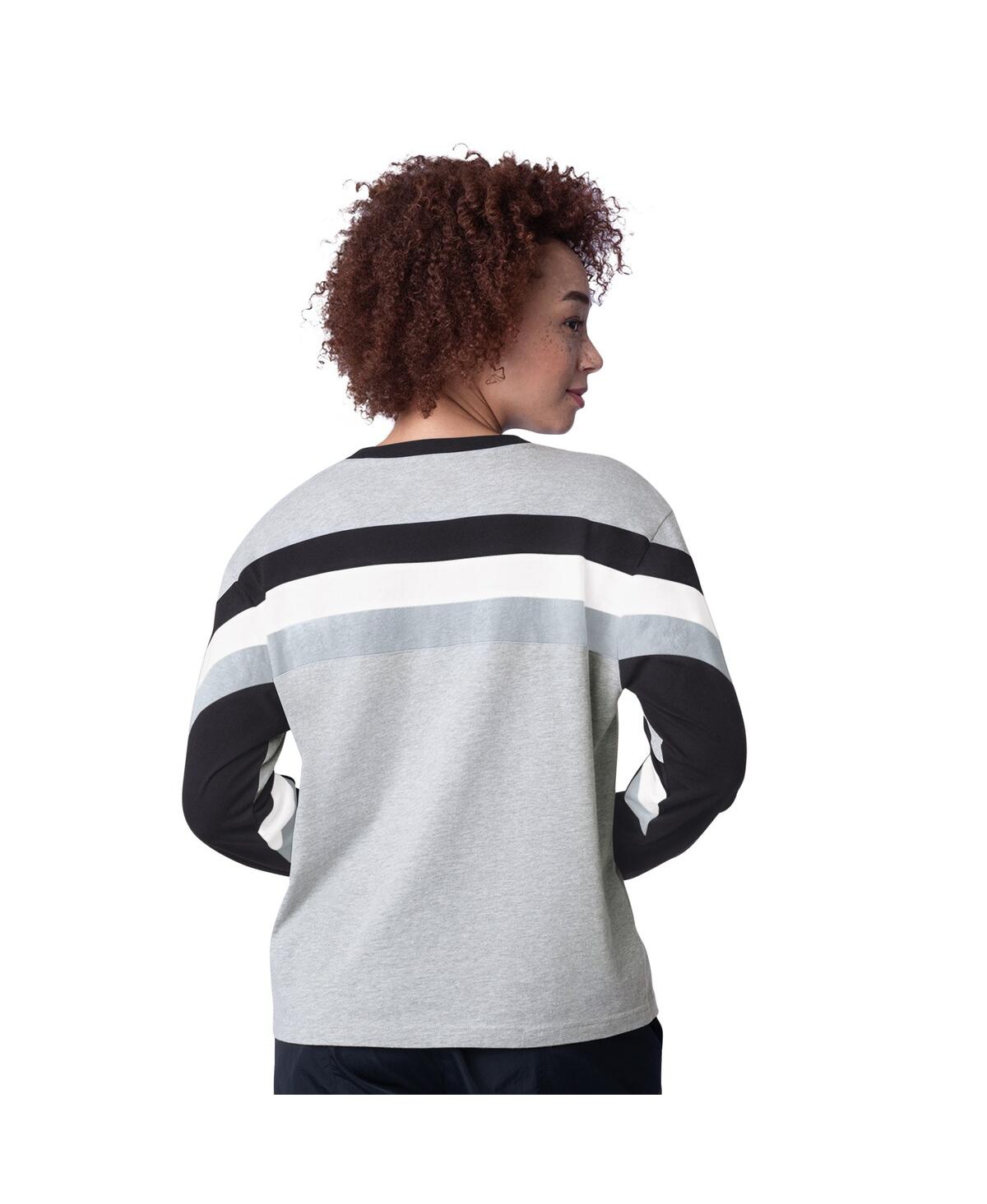 Shop Starter Women's Heather Gray Chicago White Sox Triple A Fashion Color Block Long Sleeve Top