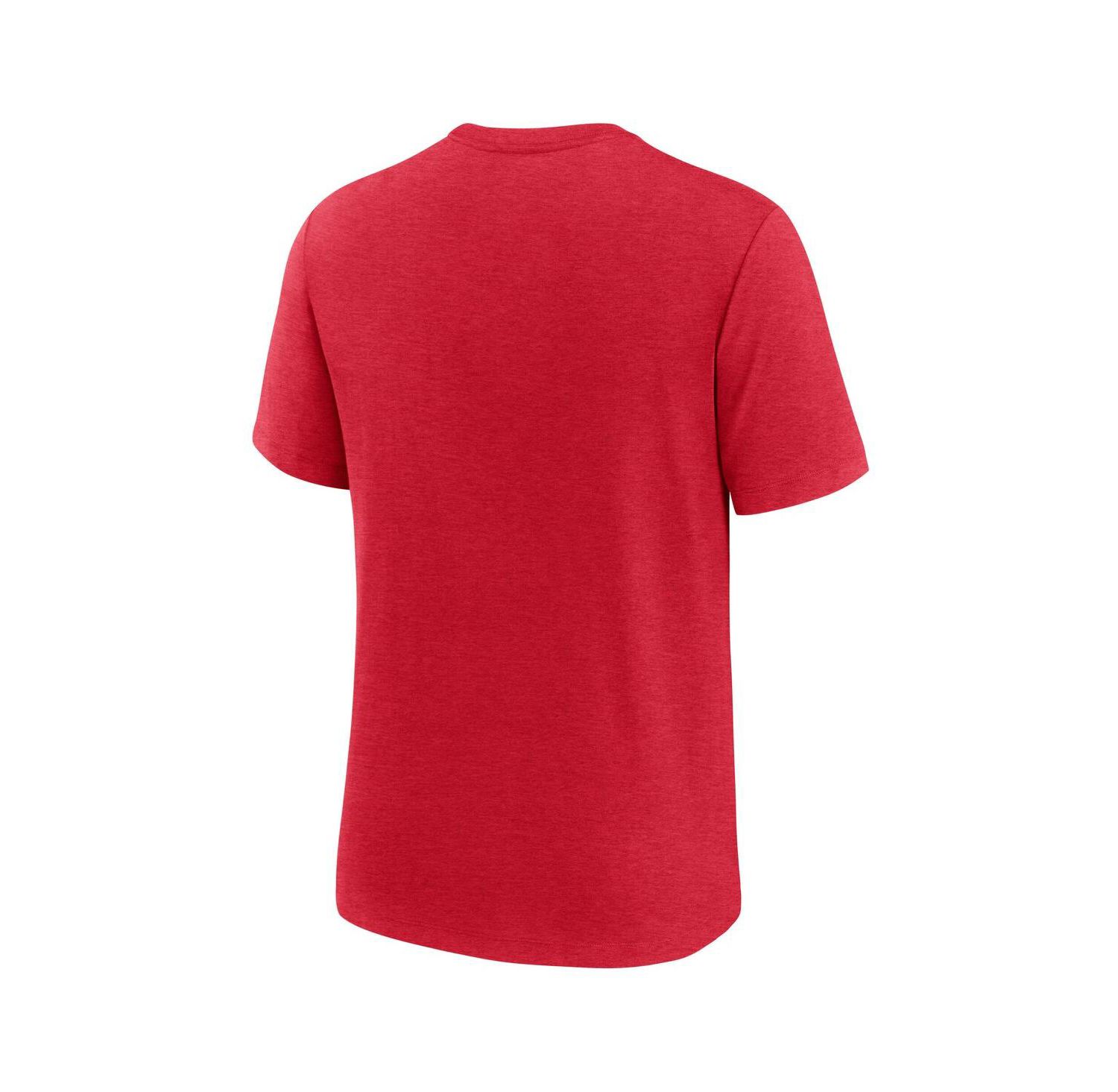 Men's Heather Red Los Angeles Angels Logo Tri-Blend T-Shirt