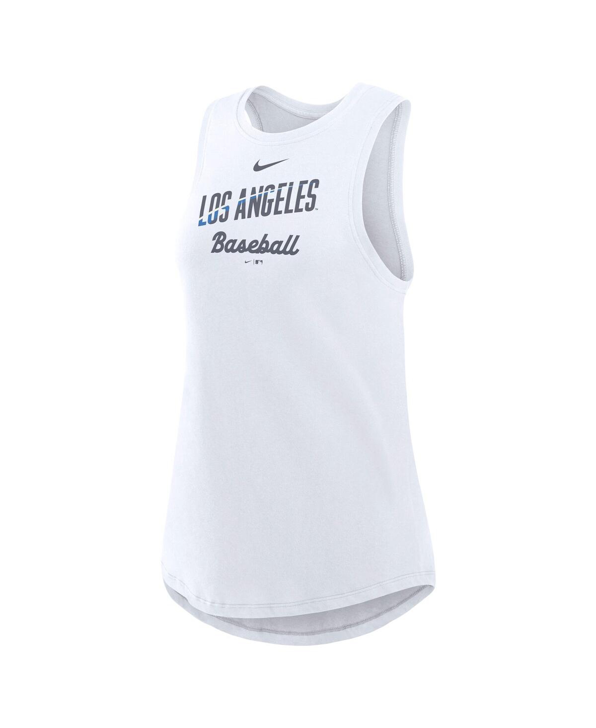 Nike White Los Angeles Dodgers City Connect Tricode High Neck Performance Tank Top
