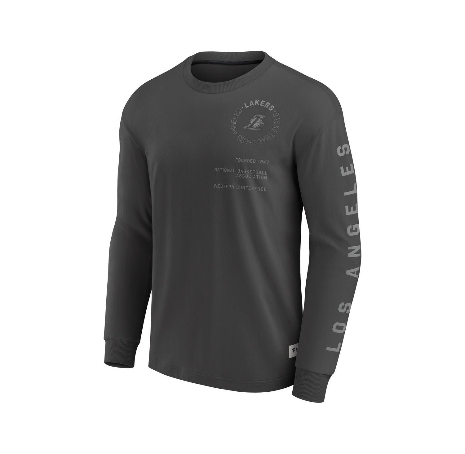 Men's Gray Los Angeles Lakers Elements Future Ground Tonal Info Long Sleeve T-Shirt