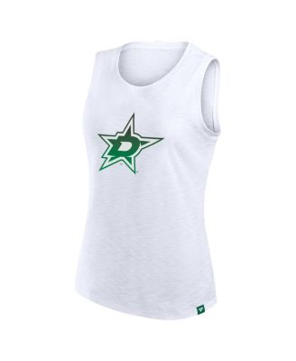 Women's White Dallas Stars Slub Tank Top