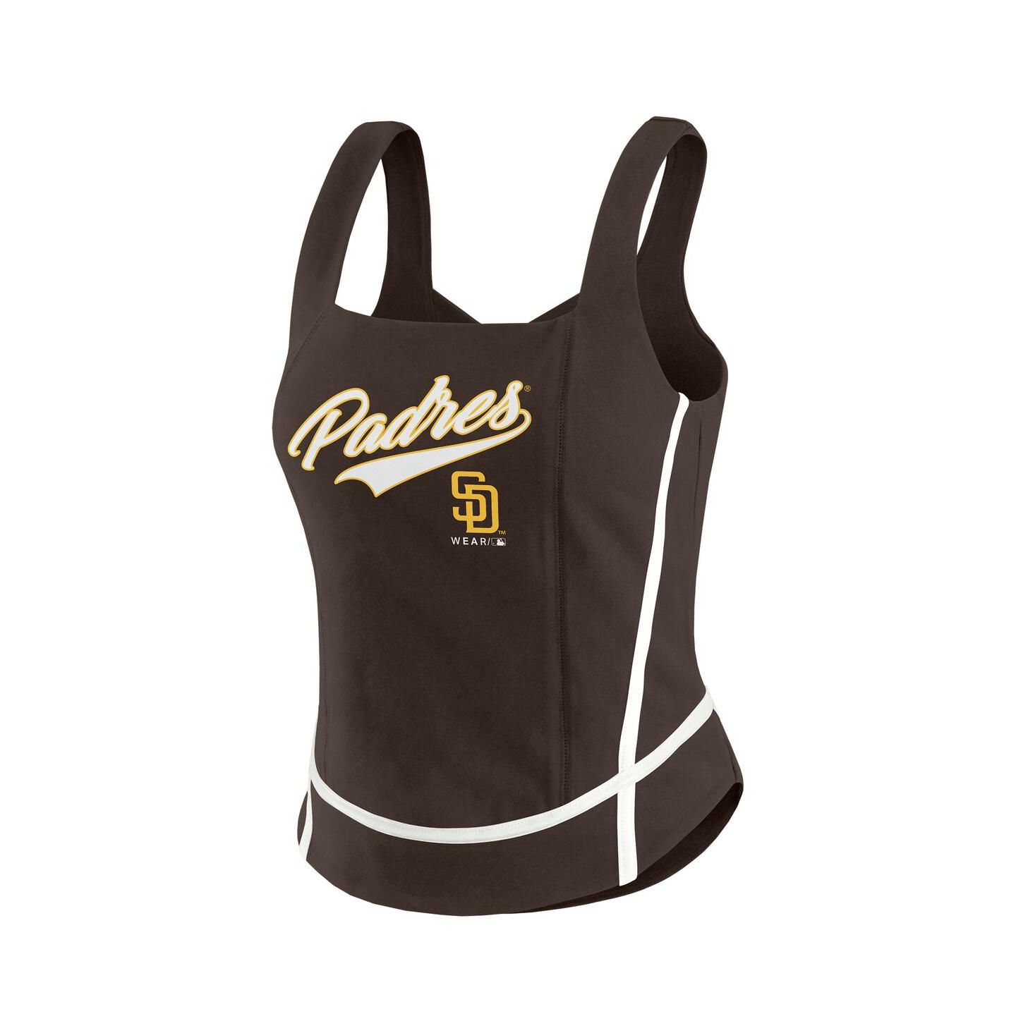 Женский топ WEAR by Erin Andrews Brown San Diego Padres Square Neck — фото 2