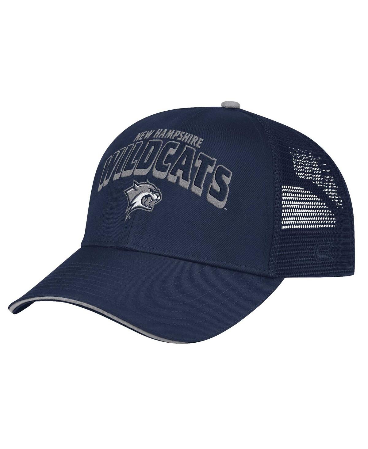Men's Navy New Hampshire Wildcats Wyatt Primary Team Trucker Adjustable Hat - Navy