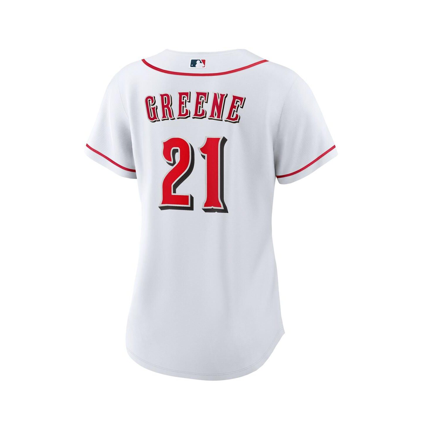 Женский топ Nike Hunter Greene White Cincinnati Reds Home Replica Jersey — фото 3