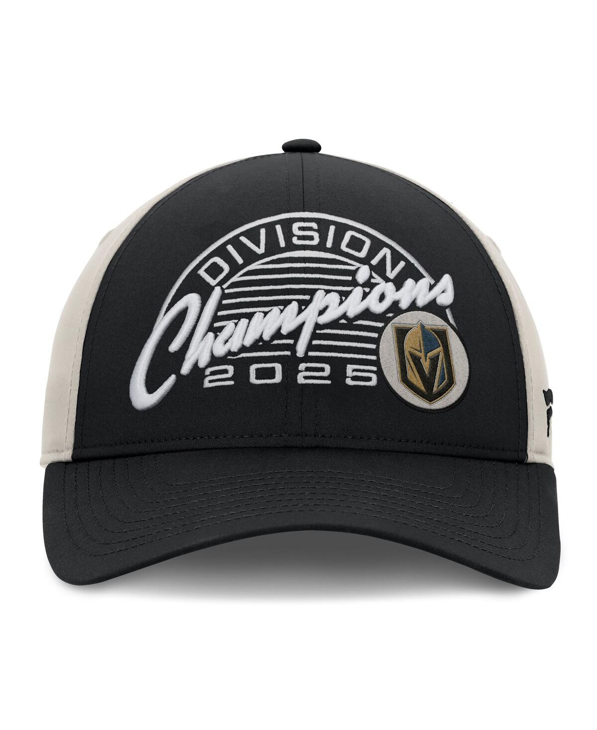 Fanatics Men's Black Vegas Golden Knights 2025 Pacific Division Champions Locker Room Adjustable Hat