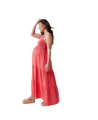 Maternity Smocked Bodice Maxi Dress