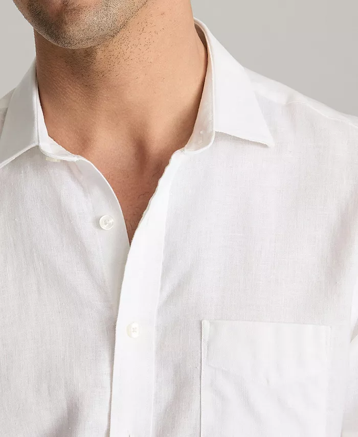 Men's Regular Fit Wrinkle Resistant Linen Cameron Button Up Shirt - thumbnail 5