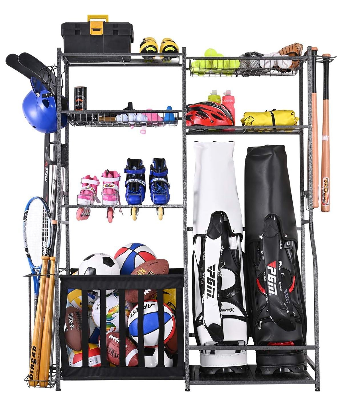 Weight Capacity Sports Organizers Rack for Garage Storage