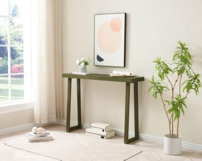 44 Inch Modern Wood Narrow Console Table with 2-Tier Storage Shelf for Entryway or Living Room, Slim Sofa Table for Hallway