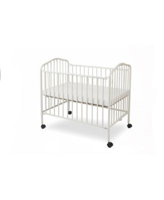 LA BABY Mini/Portable/Compact Folding Crib, White