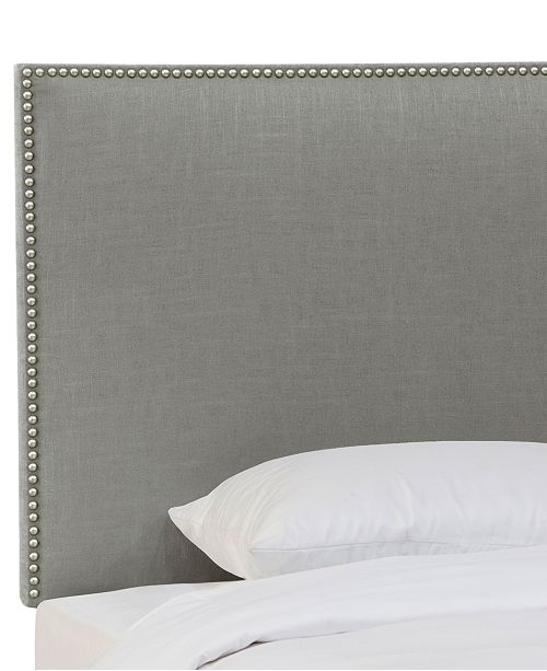 Skyline Chante Twin Linen Button Border Headboard, Quick Ship