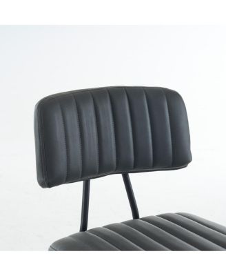 25.2'' Set of 2  PU Leather Upholstery and Metal Frame - Counter Height Chairs with Backrest for Kitchen Island or Dining Room