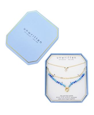 Cubic Zirconia Beaded Layered Necklace Set