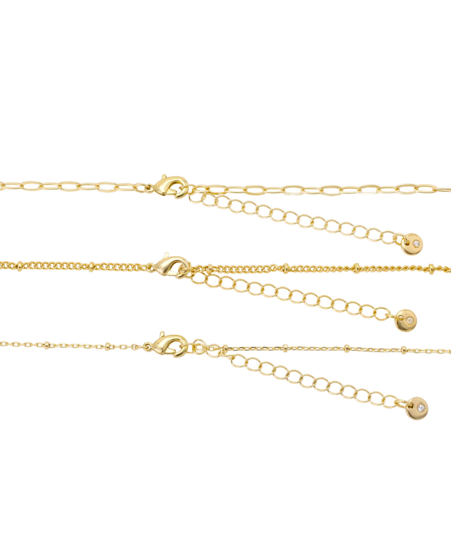Cubic Zirconia Double Cross Pendant Layered Necklace Set