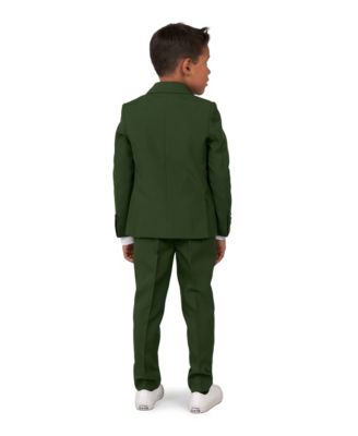 Toddler and Little Boys Glorious Solid Color Suit, 3-Piece Set Including Blazer, Pants and Clip-On-Tie