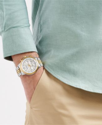 Men's Chronograph or Date Two-Tone Stainless-Steel Watch, 45mm