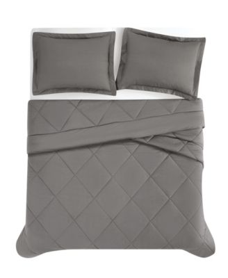 Oversized Cotton Percale 3-Pc. Comforter Set, Full/Queen