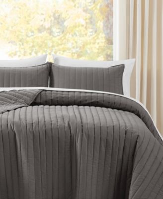 Oversized Cotton Percale 3-Pc. Quilt Set, Full/Queen