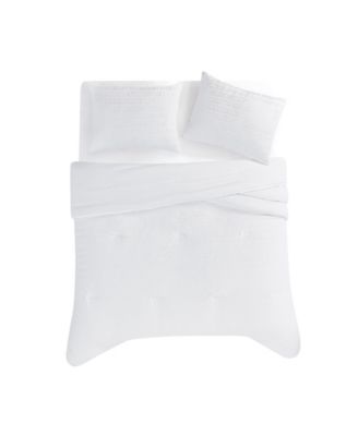 Crinkle Garment Wash Solid 3-Pc. Comforter Set, Full/Queen