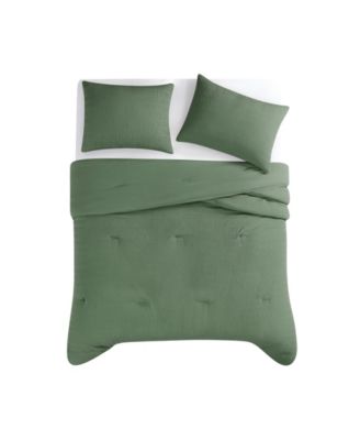 Crinkle Garment Wash Solid 3-Pc. Comforter Set, Full/Queen