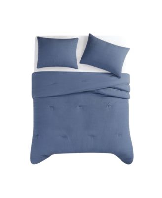 Crinkle Garment Wash Solid 3-Pc. Comforter Set, King