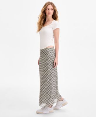 Juniors' Floral-Print Maxi Skirt