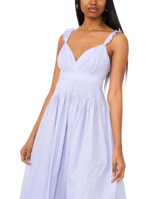 Women's The Olive Ruffled-Strap Pleated-Waist Dress