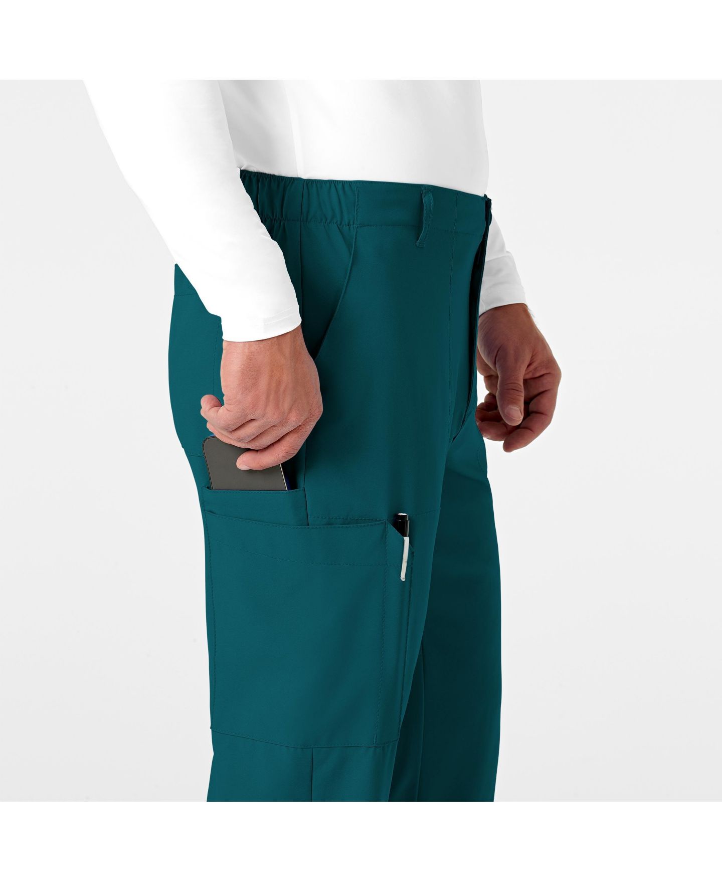 Мужские брюки Wink W123 Flat Front Cargo Scrub Pant Regular, цвет: Синий — фото 6
