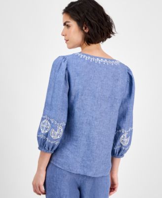 売れ筋商品|||チャータークラブ カットソー トップス レディース Women's 100% Linen Shirt, Created for Macy's Bright White Charter Club Women's 100% Linen Shirt, Created for Macy's