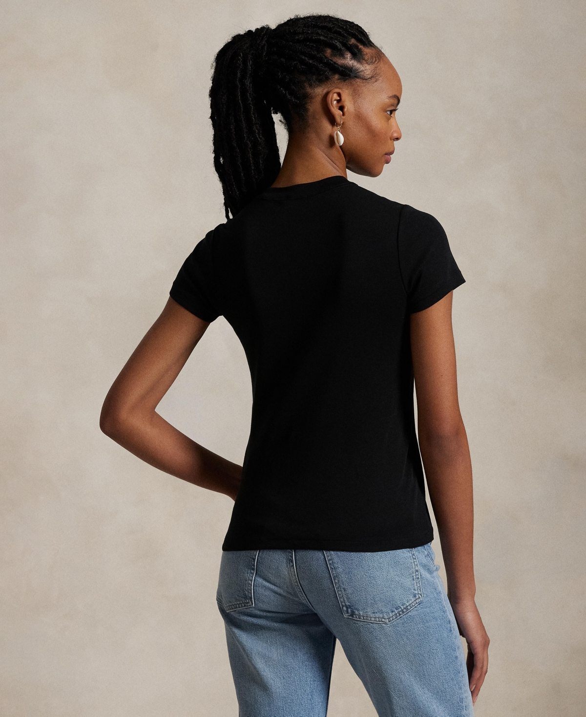 Polo Ralph Lauren Women's Ribbed Cotton Tee