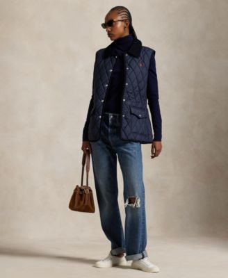 Women's Corduroy-Trim Quilted Vest