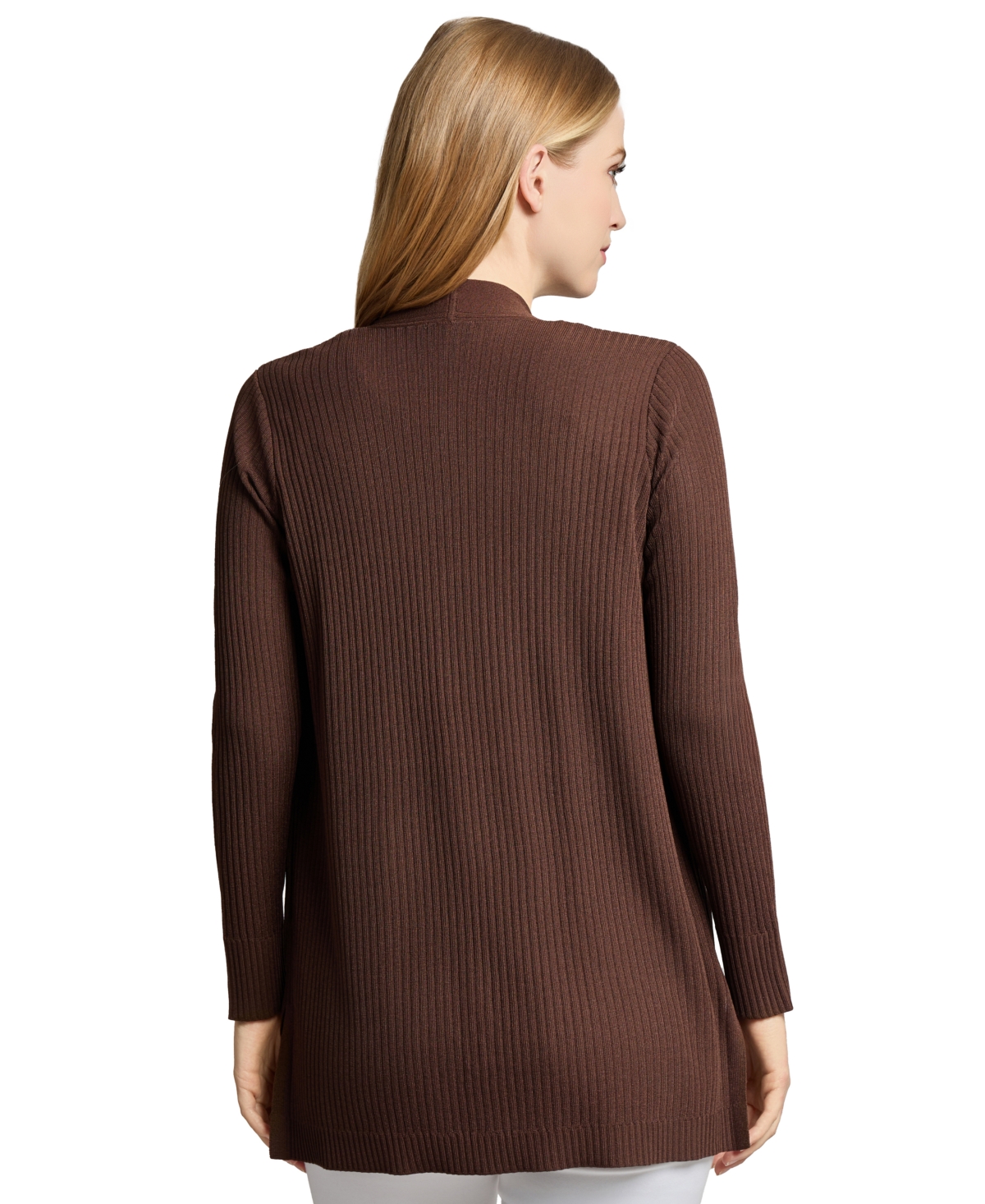 Jones New York Plus Size Sutton Open-front Cardigan In Brown