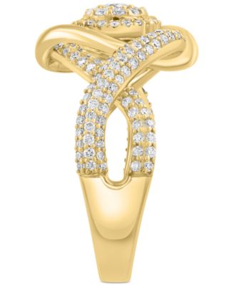 EFFY&reg; Diamond Swirl Halo Statement Ring (3/4 ct. t.w.) in 14k Yellow Gold