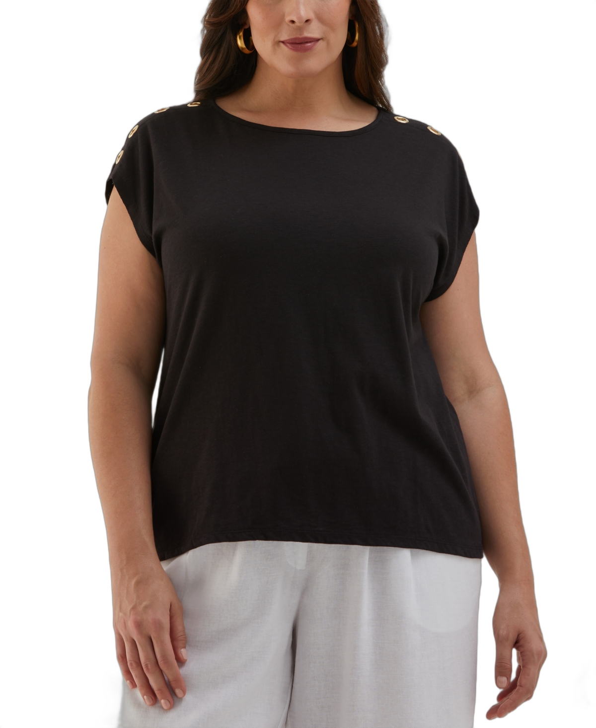 Plus Size Sleeveless Tank Top - Black