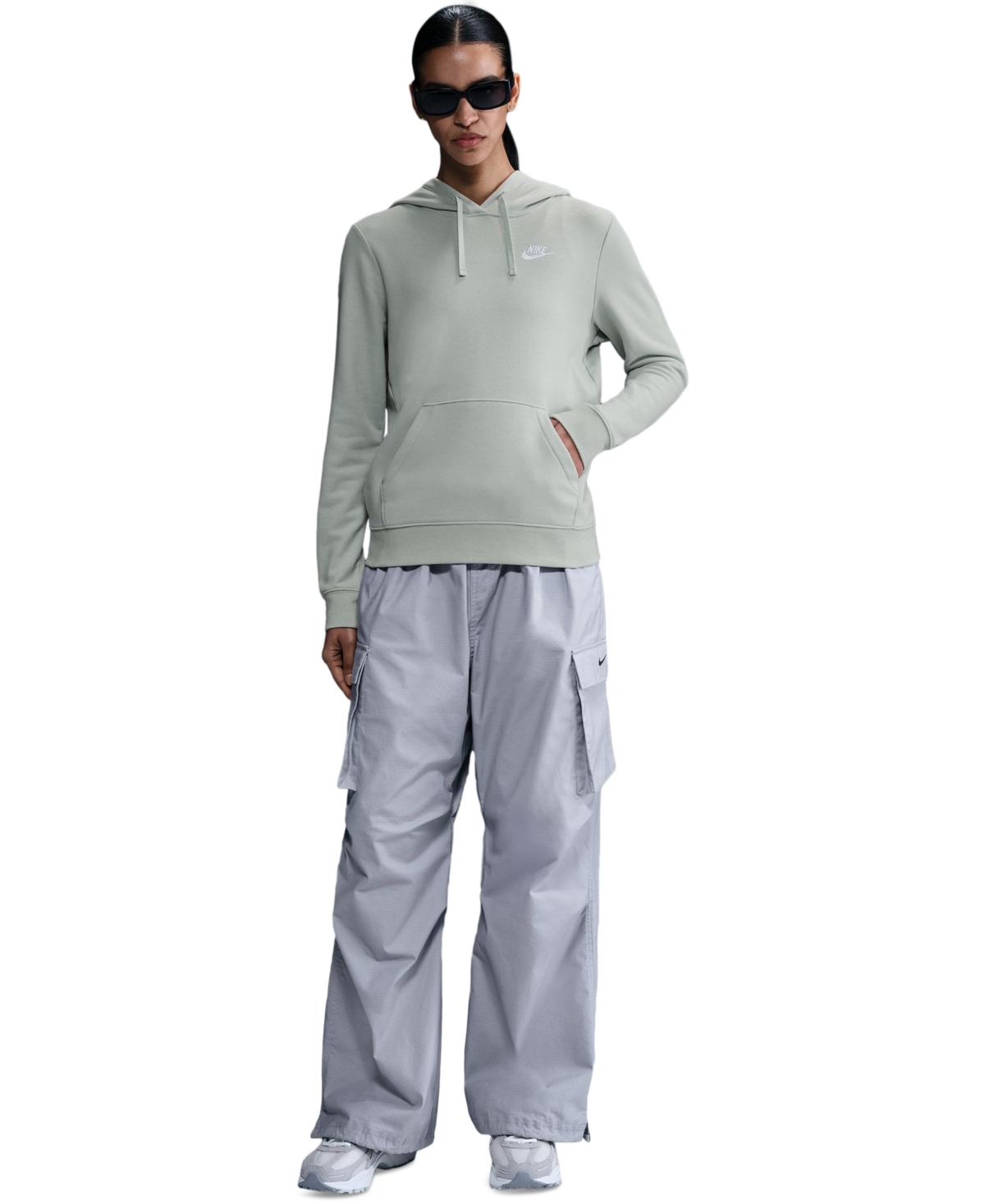 Women's Sportswear Club Fleece Pullover Hoodie - Light Silver/white