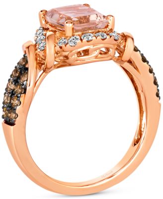 Morganite (1-1/2 ct. t.w.) & Diamond (5/8 ct. t.w.) Statement Ring in 14k Rose Gold 